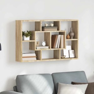 vidaXL Wandregal Sonoma-Eiche 85x16x52,5 cm Holzwerkstoff 801421