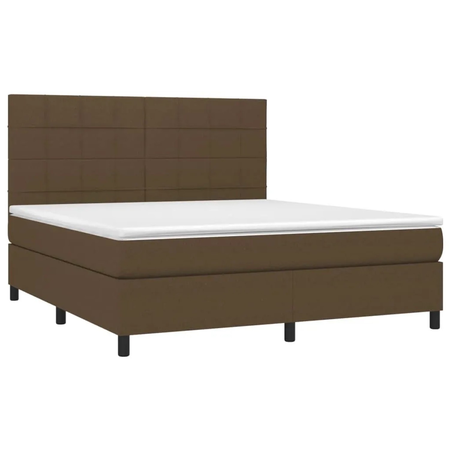vidaXL Boxspringbett mit Matratze & LED Dunkelbraun 160x200 cm Stoff 313488 günstig online kaufen