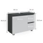 Vicco Waschbeckenunterschrank J-Shape, weiß/anthrazit, 80x61 cm, mit Schubladen und Tür.
