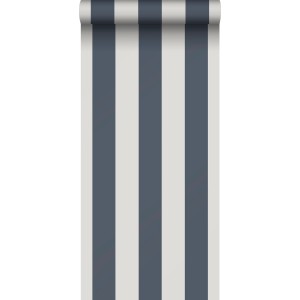 Sanders & Sanders Tapete mit Streifen in Dunkelblau und Grau, 53 cm breit.