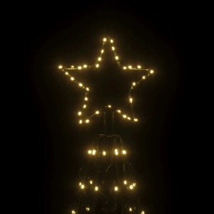 vidaXL LED-Weihnachtsbaum in Kegelform, 5m hoch, mit warmweißen LEDs und Sternspitze.