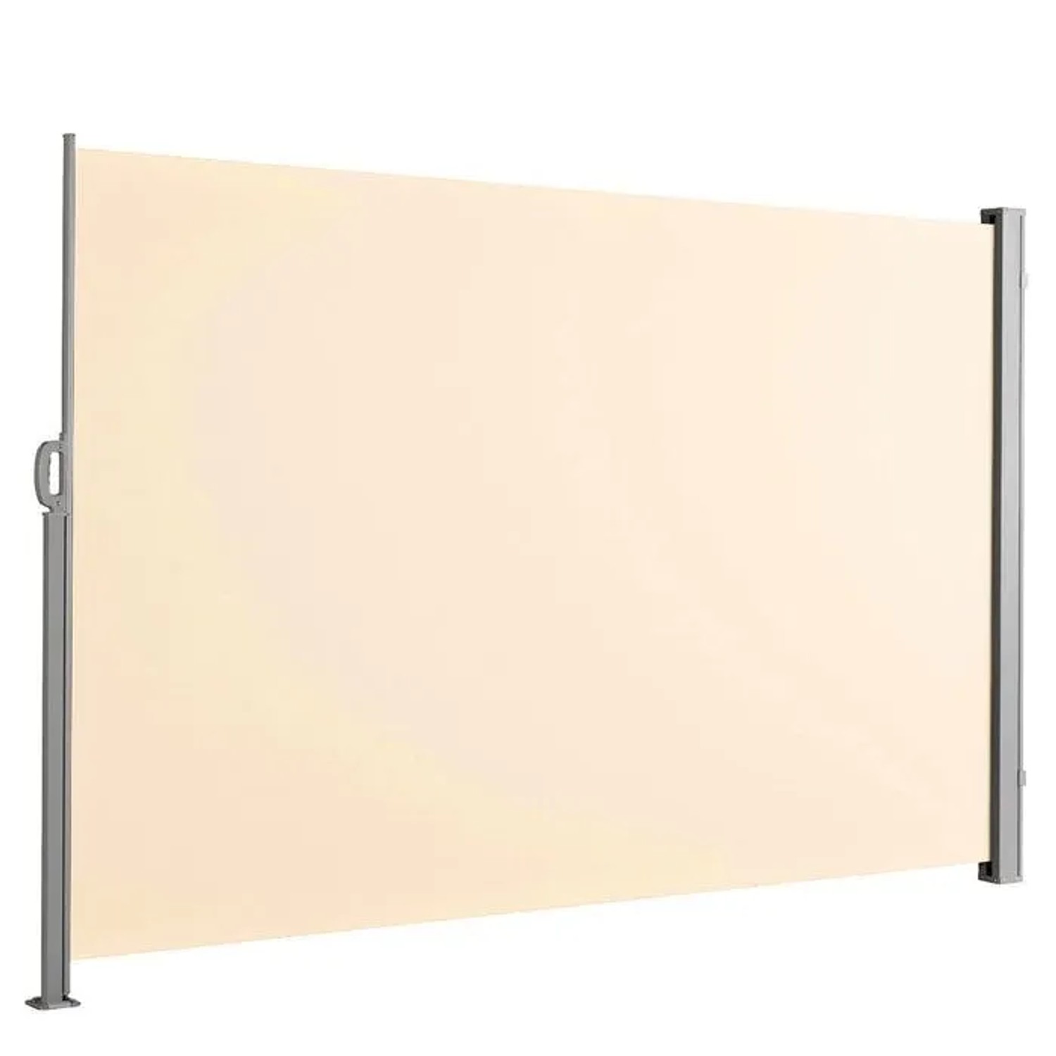 Floordirekt Seitenmarkise Ausziehbar Alu Sichtschutz Blickdicht Beige 160 x 450 cm