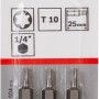 Bosch TX-Bit Pro T10, 3er-Set, extra hart für Innen-TX-Schrauben.