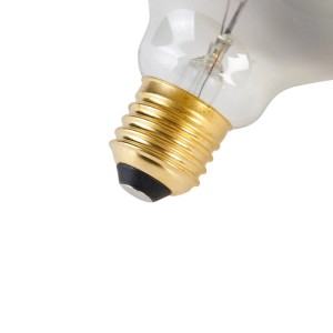 Nahaufnahme: LUEDD E27 LED Spirallampe, Rauchglas, dimmbar, warmweißes Licht.