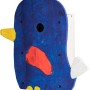 Bemalter Nistkasten-Bausatz Self-Made im Vogel-Design, blau, rot, gelb. DIY Nistkasten für Kinder.