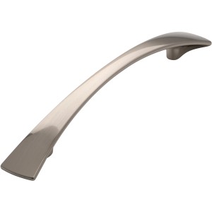 Siro Möbelgriff im Edelstahleffekt, Metall Druckguss, Lochabstand 128mm, 5er-Set.