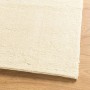 Weicher, waschbarer Kurzflor-Teppich „Huarte“ in Creme, 80x200 cm. Ideal für Wohnzimmer und Schlafzimmer.
