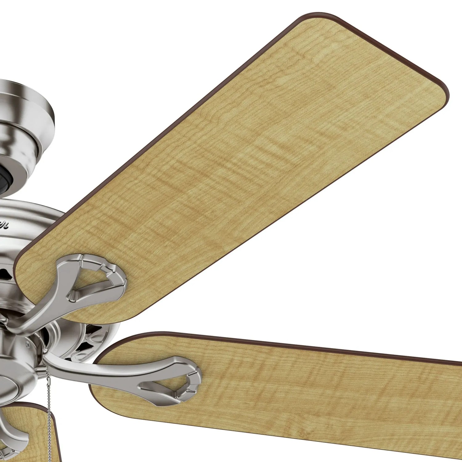 HUNTER Deckenventilator Savoy, 132 cm, Nickel gebürstet, Ahorn/Kirsche Wendeflügel.