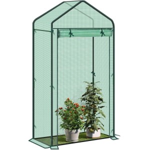WOLTU Foliengewächshaus Treibhaus Gartenhaus Gewächshaus 100x50x190cm Grün