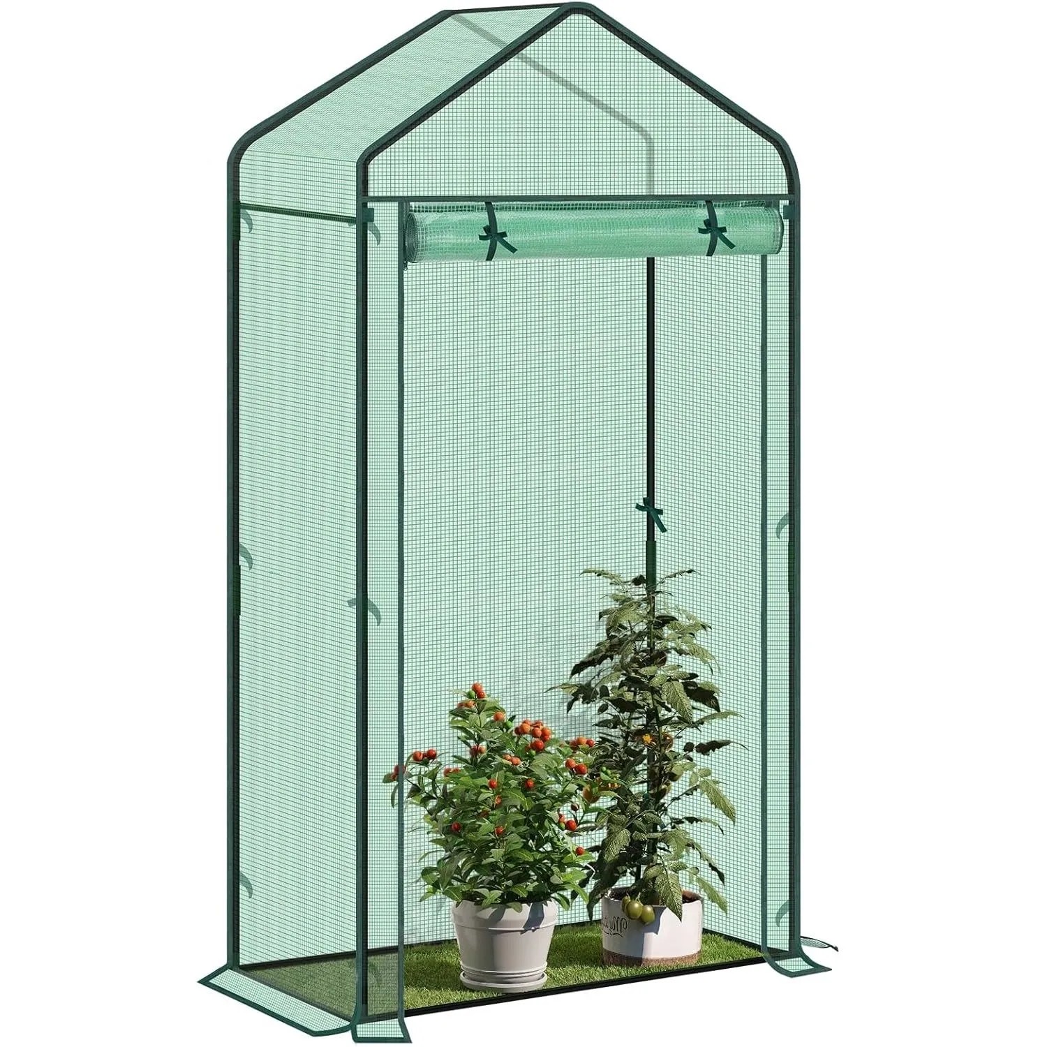 Image of WOLTU Foliengewächshaus Treibhaus Gartenhaus Gewächshaus 100x50x190cm Grün
