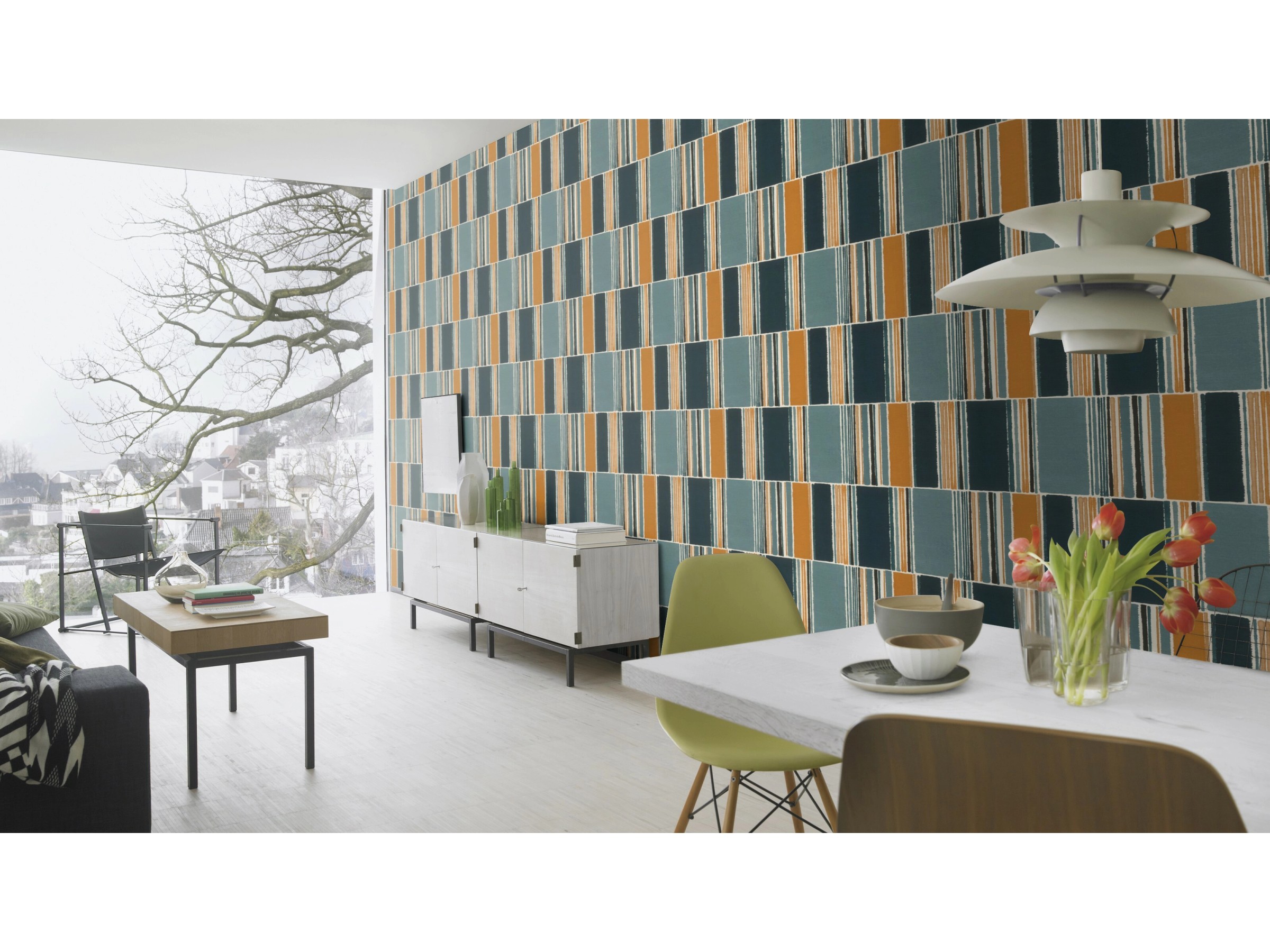 Rasch Vliestapete Florentine III 484441 Patchwork Blau-Grau 10,05 