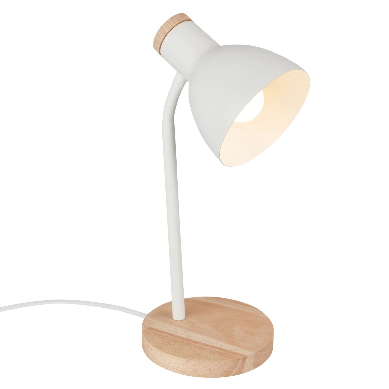 Brilo Tischleuchte Prep Weiß-Holzfarben Ø 14 cm x 38 cm