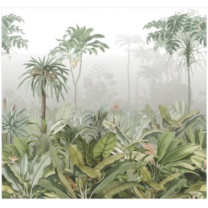 Art for the Home Fototapete Sanne, 280x300cm, mit üppigem Regenwaldmotiv und Palmen.