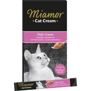 Miamor Katzensnack Malt-Cream, 6x15g, zur Förderung der Verdauung und Reduzierung von Haarballen.