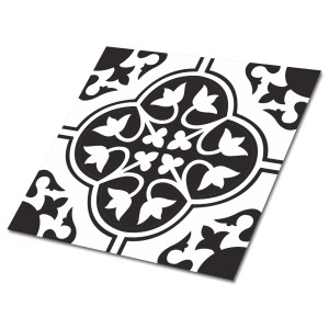 Tulup PVC Fliesen Selbstklebende 30 cm x 30 cm Set von 9 Klassische Klebefliesen Vinyl Bodenfliesen Klebefliesen für Küche Blumenornament