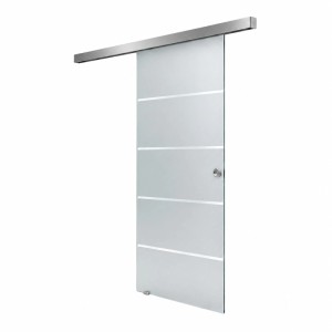 Doorlegro Glasschiebetür Lines 900 mm x 2.050 mm Edelstahl