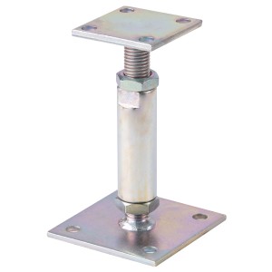 Verzinkter Alberts Pfostenträger, höhenverstellbar, für Holzkonstruktionen im Außenbereich.