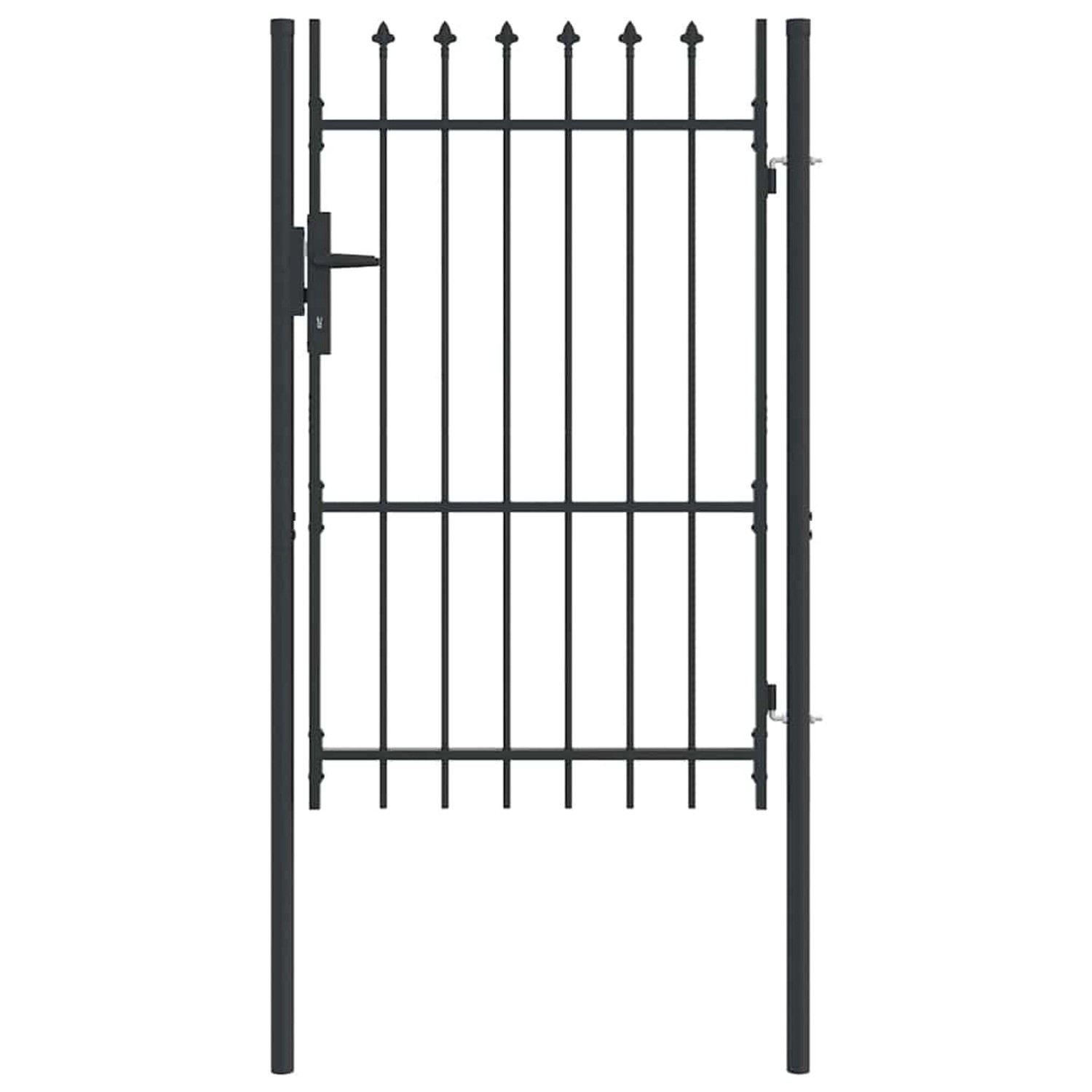 vidaXL Zauntor Grau 100 x 150 cm Pulverbeschichteter Stahl 42008881 günstig online kaufen