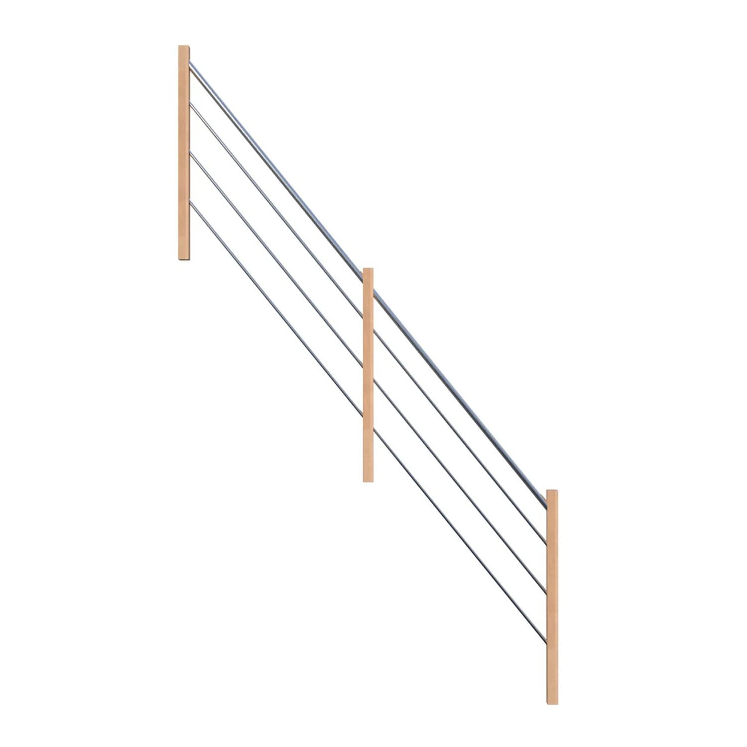 StarWood Holz-Edelstahl-Geländer Buche Links FSC® günstig online kaufen