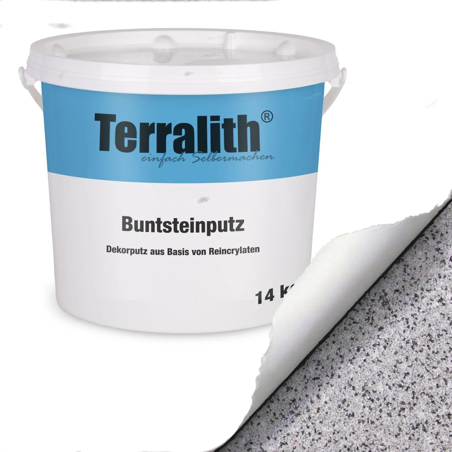 Terralith Buntsteinputz Mosaikputz 1mm 14 kg BSP1141 Weiss Grau Schwarz