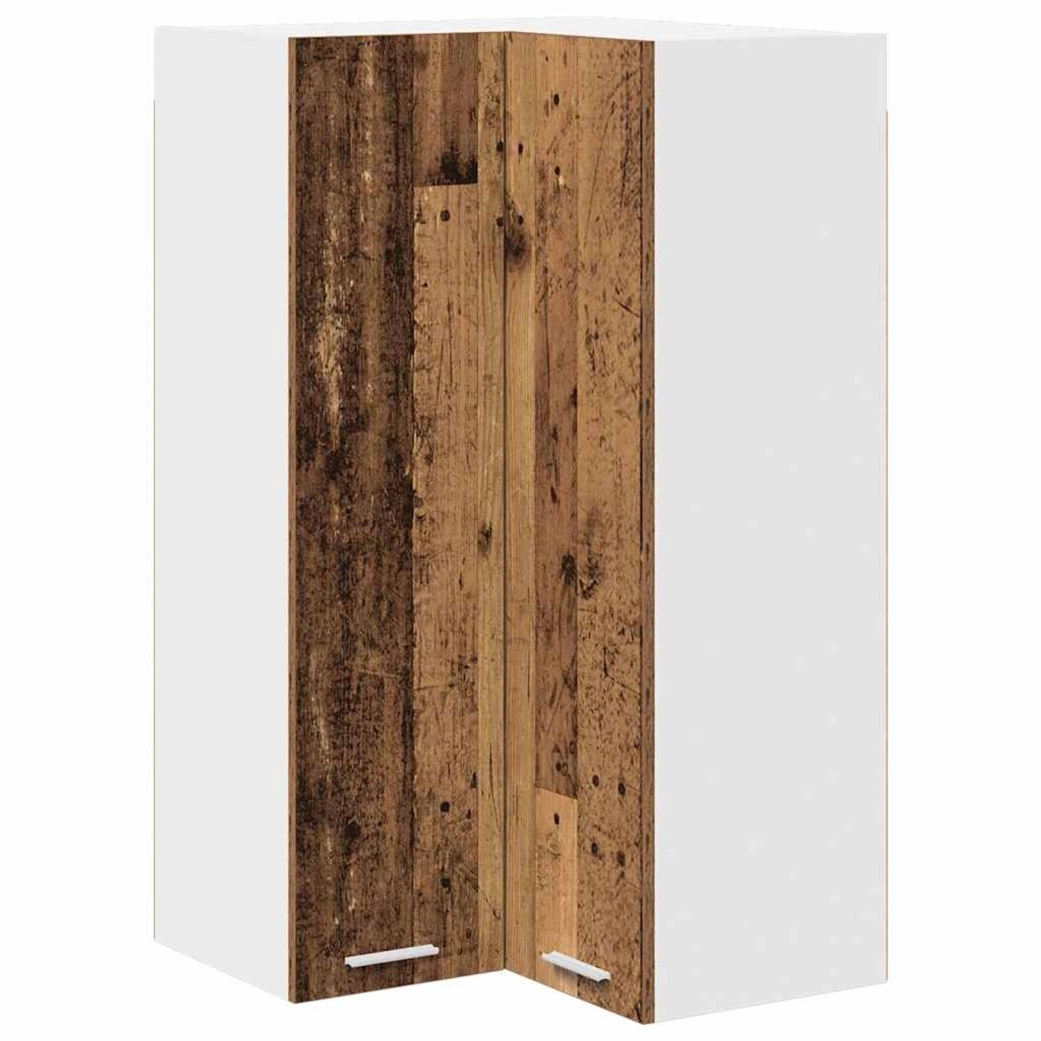 vidaXL Hängeschrank mit Tür Riga Altes Holz und Weiß 57 x 57 x 100 cm 884376