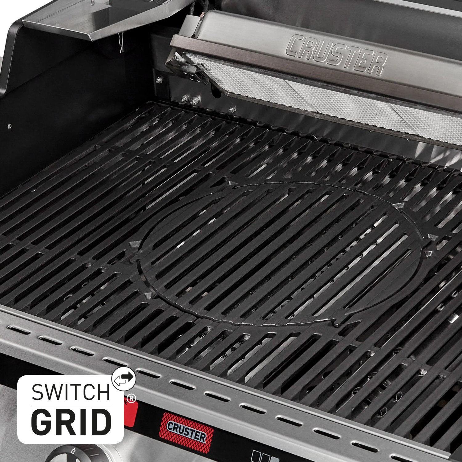 Enders Gasgrill Uniq Pro 3: Grillrost mit Switch Grid und Cruster Oberhitze-Grill.