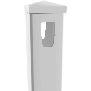 Weißer Eldorado-Line Pfosten Mitte, 12,7x12,7x190 cm, aus PVC für Zaunbau & Sichtschutz.