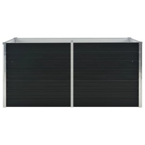 Anthrazitfarbenes vidaXL Hochbeet aus Stahl, 160x80x77 cm, ideal für Garten und Terrasse.