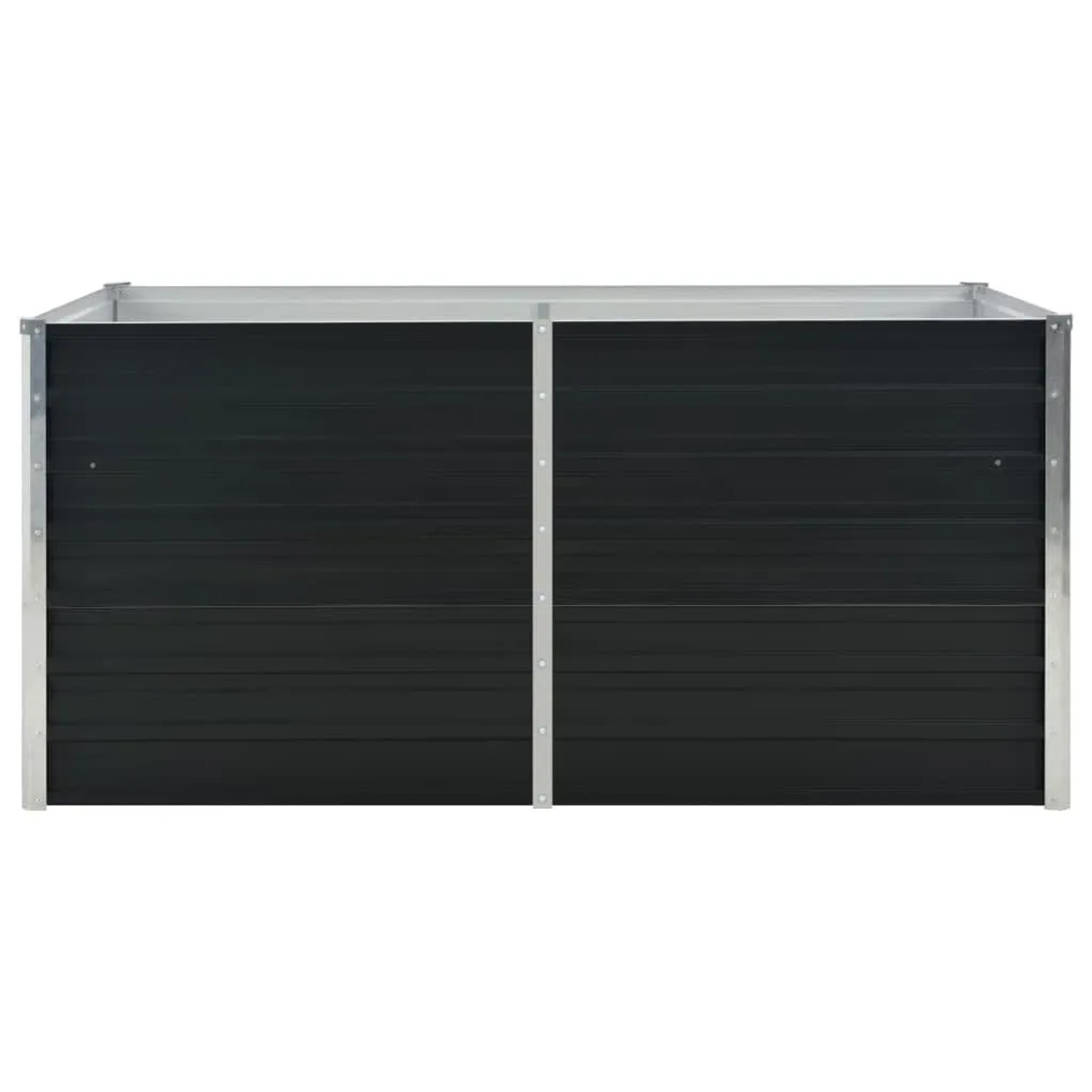 Anthrazitfarbenes vidaXL Hochbeet aus Stahl, 160x80x77 cm, ideal für Garten und Terrasse.