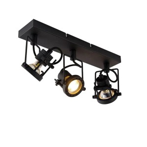 Schwarze QAZQA Industriespot Suplux, 3-flammig, für Lampen & Leuchten im Industrie-Look.