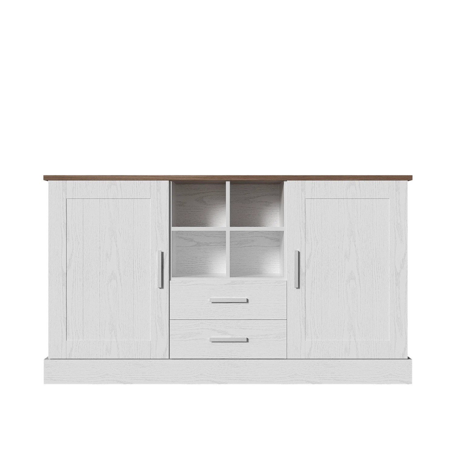 Sideboard Weiße mit 2 Türen und 2 Schubladen 140 x 40 x 79cm