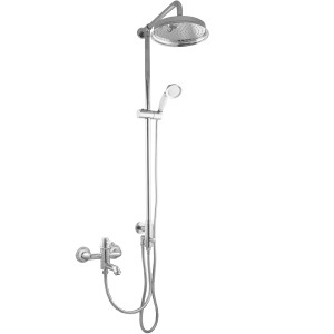 PaulGurkes Aufputz Duschsystem Nostalgie Retro für Badewannen mit Regendusche.