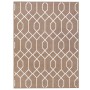 Primaflor In- und Outdoorteppich Reverso Geo River Braun, 160x220cm, mit weißem geometrischen Muster.