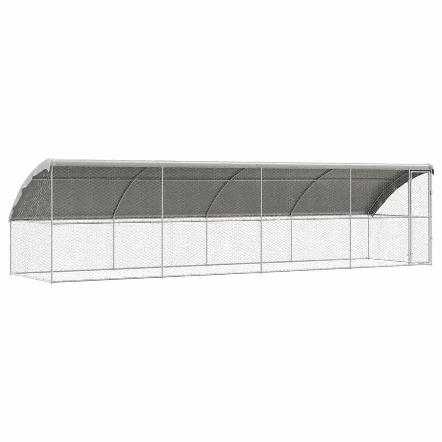 vidaXL Hundekäfig 4-Tlg Silber 8 x 2 x 2 m Verzinkter Stahl 3368330