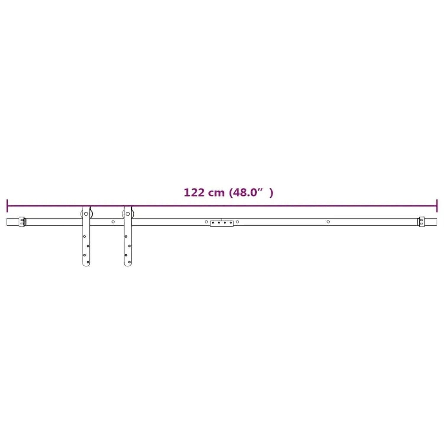 vidaXL Mini Schiebetürbeschlag Set für Schranktüren Carbonstahl 122 cm 151693_6