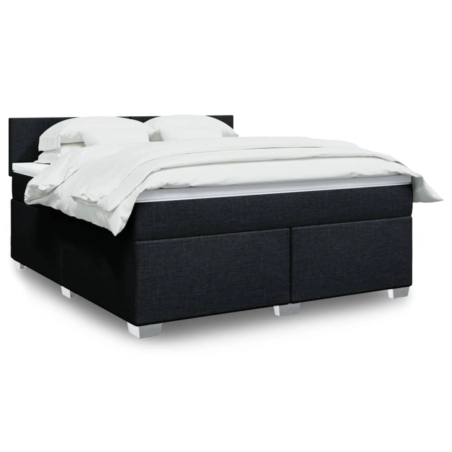vidaXL Boxspringbett mit Matratze Schwarz 180x200 cm Stoff 3288262 günstig online kaufen