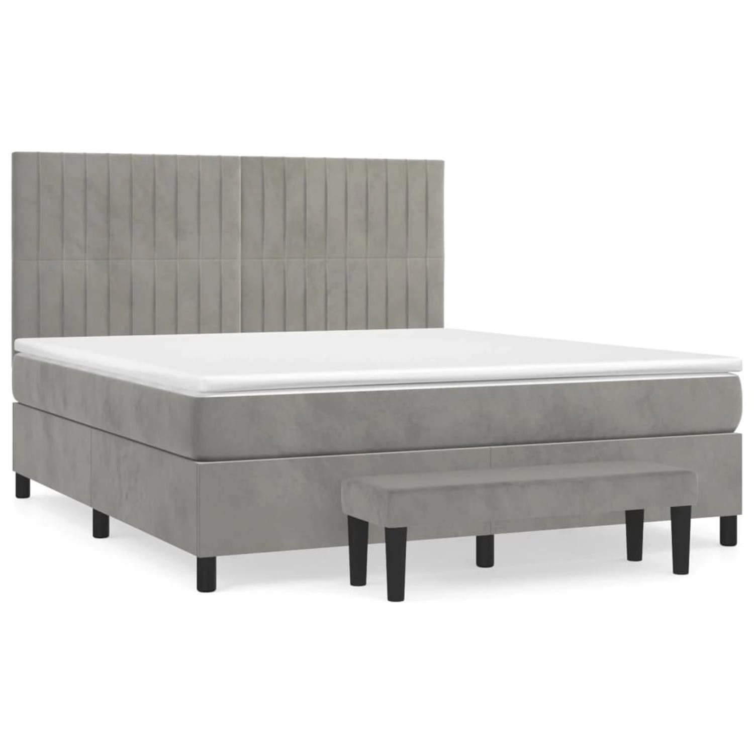 vidaXL Boxspringbett Boxspringbett mit Matratze Dunkelgrau 180x200 cm Samt günstig online kaufen