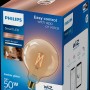 Verpackung einer Philips Smart LED Lampe, 7W E27 Globe Filament G125 Amber, warmweiß bis kaltweiß.