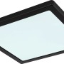 Schwarze, quadratische LED-Deckenleuchte Lasse von Globo, 291x291x17 mm.