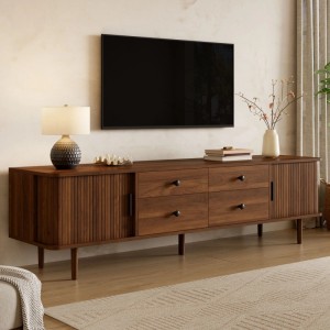 Merax TV Lowboard 165 cm 4 Schubladen 2 Schiebetüren Stauraum