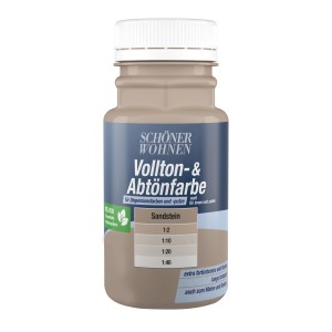 Schöner Wohnen Vollton- und Abtönfarbe Sandstein, 125ml, matte Abtönfarbe für Innen- und Außenbereich.
