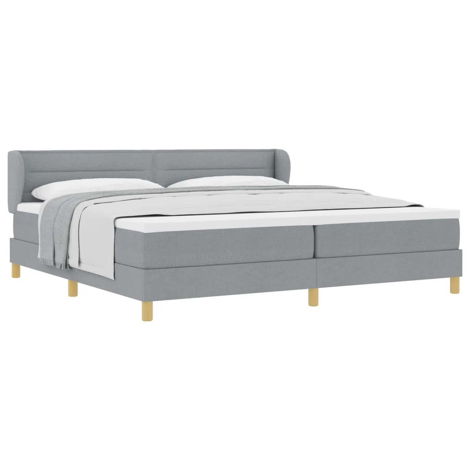 vidaXL Boxspringbett mit Matratze Hellgrau 200 x 200 cm Stoff 3340171 günstig online kaufen