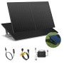 Solakon Balkonkraftwerk Komplettset: 2 schwarze Solarmodule, Wechselrichter, Kabel & Gartenhalterung. Steckerfertige Solaranlage.