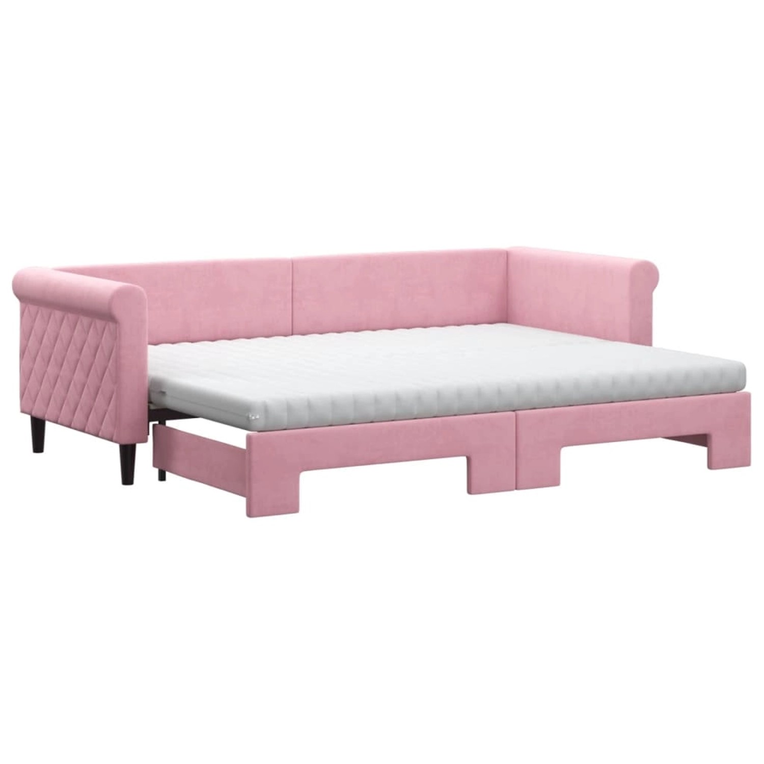 vidaXL Tagesbett Ausziehbar mit Matratzen Rosa 80x200 cm Samt1898724