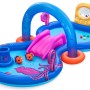 Bestway Wasserspielcenter Unterwasserwelt mit Rutsche, Sprinkler und Spielbällen.