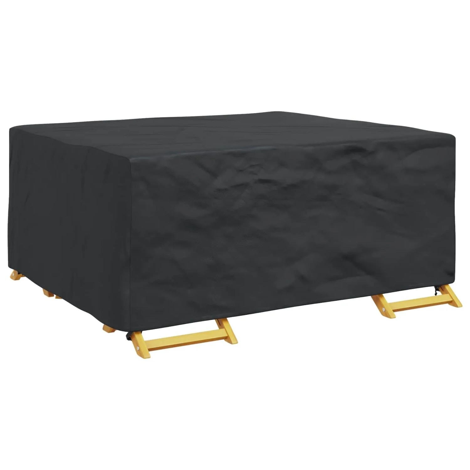 Schwarzer wasserfester Möbelbezug 200x160x70 cm. Robuste Schutzhülle für Gartenmöbel.