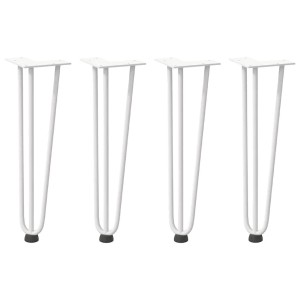 vidaXL Haarnadelbeine für Couchtisch 4 Stk Weiß 42 cm Massivstahl 4012441