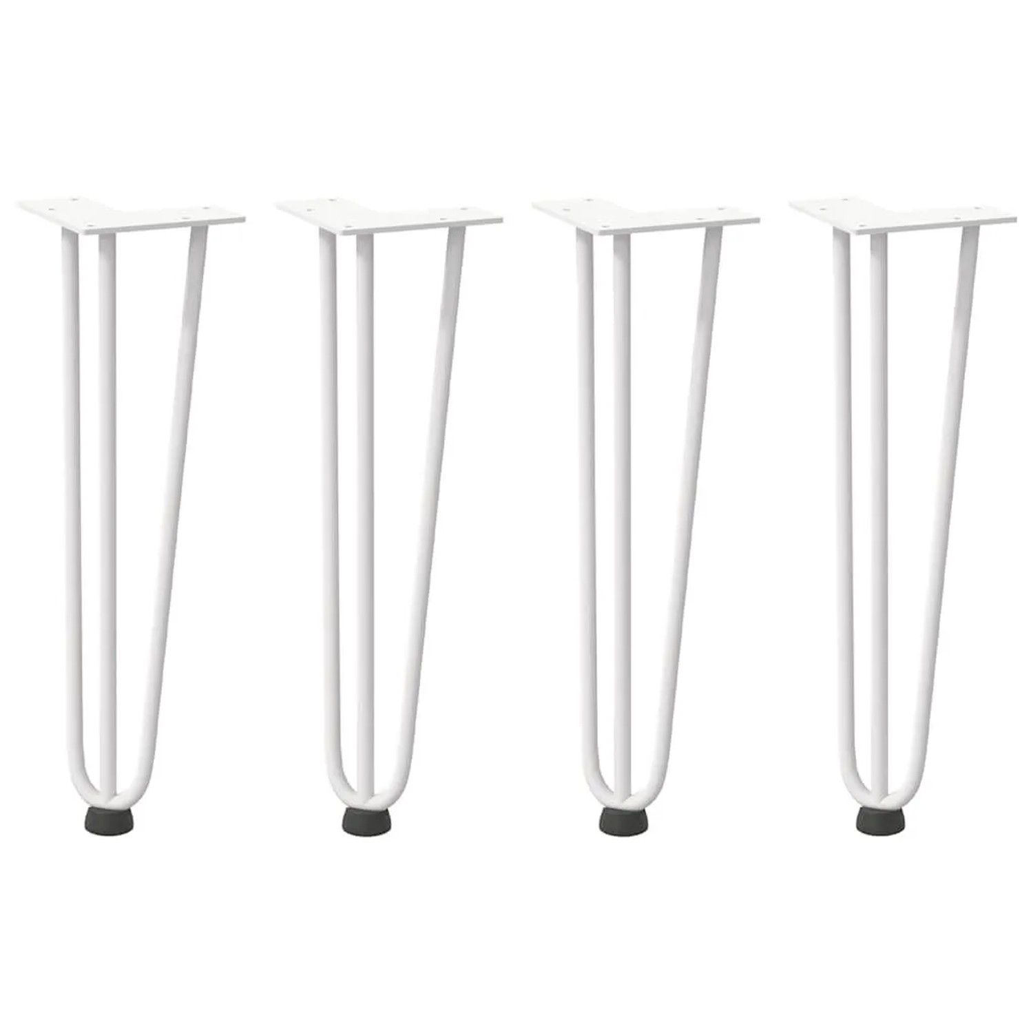 vidaXL Haarnadelbeine für Couchtisch 4 Stk Weiß 42 cm Massivstahl 4012441 günstig online kaufen