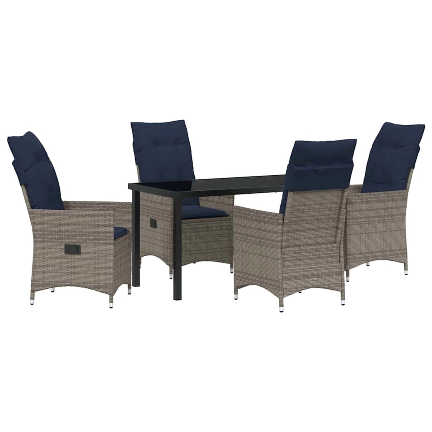 vidaXL Garten Essgruppe 5-Tlg Grau Poly Rattan 3379592 günstig online kaufen