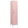 Rosa Schließfachschrank aus Stahl, 35x46x180 cm, für Büro oder Zuhause.